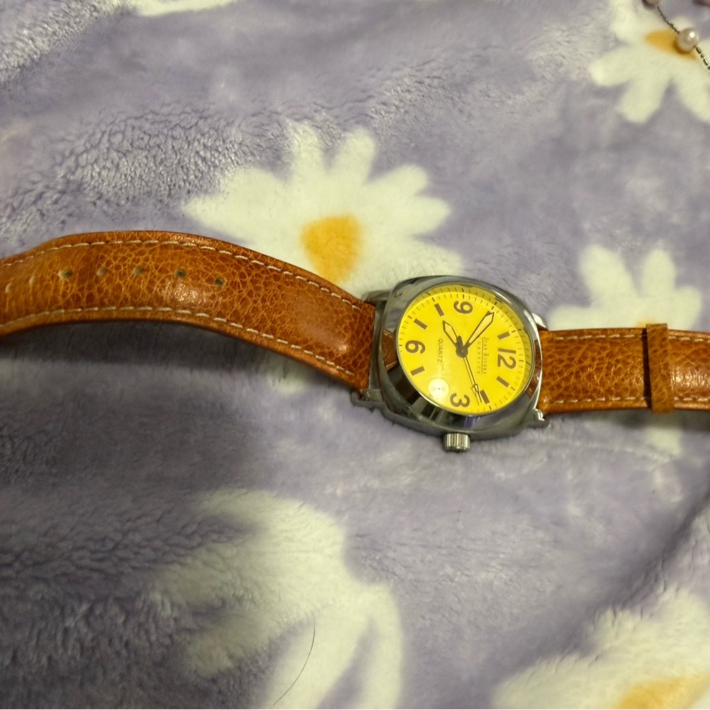 Joan Rivers Brown Leather Strap Watch